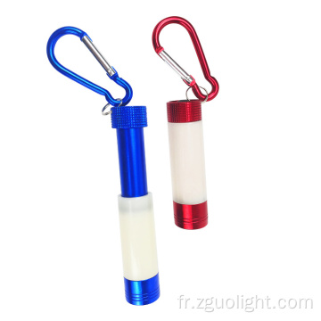 Lampe de poche de mousqueton de porte-clés télescopique à LED portable